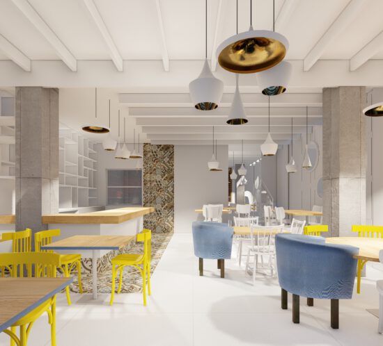 Diseño de interiores para restaurante